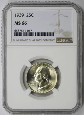 1939 Washington Quarter Silver 25C MS 66 NGC - Image 1 of 4