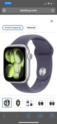 Apple Watch Series 11 42mm célula prata estojo pulseira esportiva neblina roxa S/M MF8H4LW/A - Imagem 1 de 4