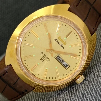 VINTAGE HMT KANCHAN 6501 AUTOMATIC INDIAN MENS GOLDEN COLOR DIAL WATCH a1837-U - Image 1 of 4