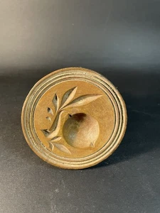 Antique? Wood Butter Stamp Leaf & Fruit  Design - Picture 1 of 11