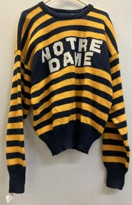 Notre Dame Cliff Engle 1984 Sweater Blue/ Yellow - Picture 1 of 7