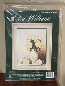 Elsa Williams ColorArt Crewel Pastel Roses - Picture 1 of 5