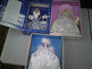 Vintage 1994-96 Barbie Enchanted Seasons Collection Complete Set Of 2&Snow Sensa - Picture 1 of 4