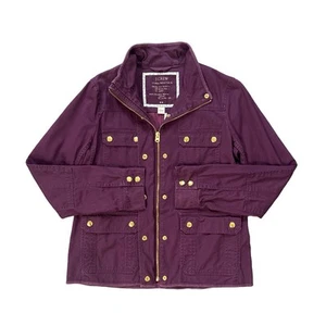 J.Crew Women’s Relaxed Fit Boyfriend Field Purple Full Zip Military Jacket M - Picture 1 of 10