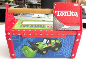 2004 TONKA TOOLBOX Tin, Though guy Tonka Truck tin Tonka Toys wood handle - Picture 1 of 6