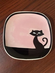 Hues N Brews Square Cattitude Ceramic Saucer Dish - Picture 1 of 4
