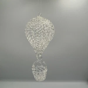 Vintage Silvestri Hot Air Balloon Spun Glass Ornament 4.5” Handmade In Taiwan - Picture 1 of 3