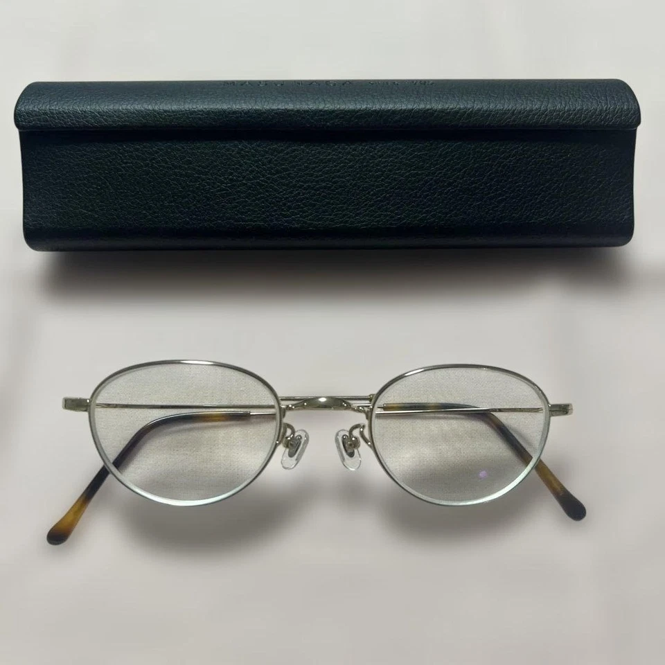 Masunaga Eyeglasses GMS-303 Gold Titanium with Tortoise Shell Boston Used w/Case - Image 1 of 4