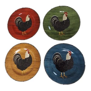 4 platos de ensalada de gallo 8" Sakura NY Warren Kimble Farmhouse Country Colors 1999 - Imagen 1 de 9