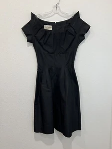 Vintage 1950’s Herbert Sondheim Silk Taffeta Dress Black MCM Size XS/S Rare - Picture 1 of 11