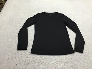 Cuddl Duds T Shirt Womens M Medium Black Long Sleeve Crew Neck Stretch - Picture 1 of 12