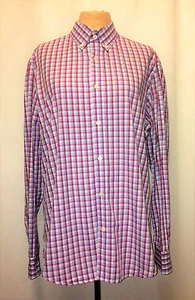 Camisa de vestir informal moderna calce ajustado Banana Republic - púrpura/azul a cuadros - M - Imagen 1 de 8
