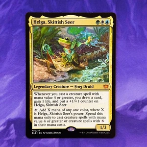 Helga, Skittish Seer 0217 BLB Bloomburrow MTG Commander Frog Druid BLC Magic - Bild 1 von 2