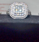 BELLA LUCE 5.20CTW DIAMOND SIMULATED-- RHODIUM OVER STERLING SILVER RING 2.89CT