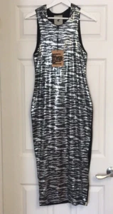 Maxi Vestido UNA CUCHARADITA "Sueño Americano" Cebra Capucha Lentejuelas Talla PEQUEÑO *muestra - Imagen 1 de 11