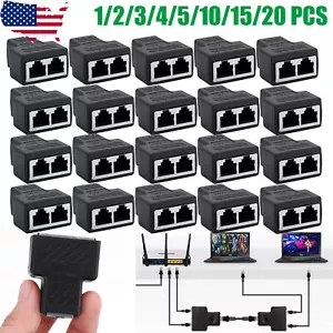 Lot RJ45 Splitter Adapter 1 to 2 Ways Port CAT7/6/5 LAN Ethernet Cable Connector - Bild 1 von 10