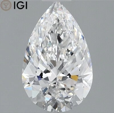 IGI Certificate 1.35 Carat D Color VVS2 Clarity CVD Lab Grown Pear Shape Diamond - Image 1 of 4