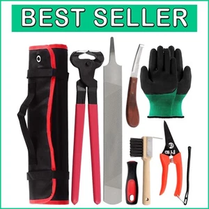8Pcs Professional Farrier Tools Kit - Complete Hoof Care Set with Roll Pack - Picture 1 of 9