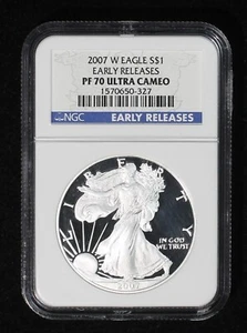 2007 W Proof Silver Eagle - NGC PF-70 Ultra Cam - Early Releases TQ2669/JHN - Picture 1 of 2
