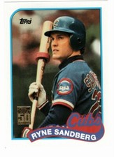 RYAN SANDBERG CUBS 2001 50th YEAR TOPPS REPRINT INSERT #33 of 50 (BQ)