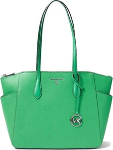 MICHAEL KORS Marilyn Medium Top-Zip Leather Tote Palm Green - Picture 1 of 2