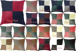 Cushion Cover Pillow Case Set of 2 Leather Vinyl Home Sofa Deco 18x18 Add Insert - Picture 1 of 27