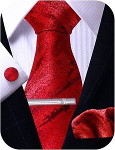 STEFANO CORVALI Ties for Men, Tie and Pocket Square Set, Dress Necktie Handkerch