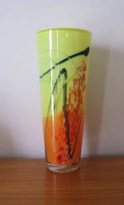 Vintage Atelier Beranek Hand Made Art Glass Vase in Yellow Czech Republic READ! - Picture 1 of 3