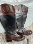 Vince Camuto Lether  Riding Tall Boots Black/brown Size 6.5