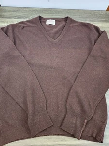 Vintage LORD JEFF V-Neck Sweater Men's XL Brown 100% Australian Lambs Wool - Picture 1 of 6