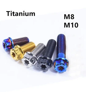 Titanium Bolt Flange Torx Screw Ti Alloy Fasteners for Bicycle M8 M10*15-120mm - Picture 1 of 12