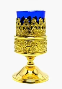 Öllampe Ewiges Licht Dochte Messing лампада настольная латунная золотая освящена - Picture 1 of 1