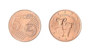 Cyprus 5 Euro Cents, 2008-2021, KM #80, Mint X 100 PCS - Picture 1 of 4