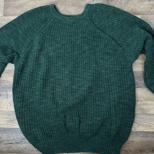 Vintage LL Bean Sweater Adult XL Hunter Green Heavy Knit Long Sleeve 70s 80s - Picture 1 of 14