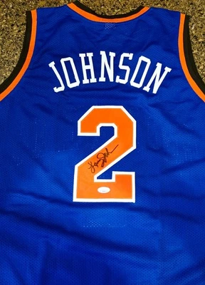 Larry Johnson Autographed Signed jersey NBA New York Knicks JSA COA - Image 1 of 4