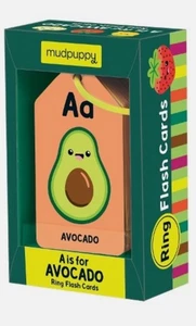 NEW BOX   Mudpuppy A is for Avocado Ring Flash Cards  26 DOUBLE SIDED Alphabet - Bild 1 von 2