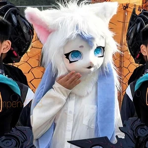 Child  Fursuit  Lolita Beast Costume Cosplay Animal Head Decoration Plush Mask - Picture 1 of 12