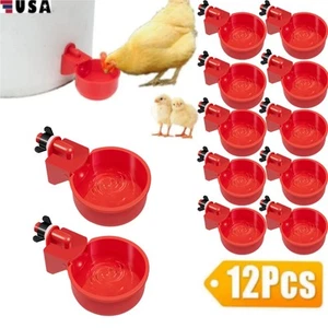 Automatic Water Cups Poultry Drinker Waterer Chicken Duck Quail Drinking Feeders - Picture 1 of 6