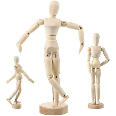 Künstlerpuppe, Holzfigur, Mannequin 3 Stücke für kreative Dekoration - Bild 1 von 2
