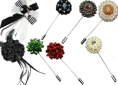 Valentine Gemma Spilla da Bavero Diamante Cristallo Bouquet di Fiori Decorato UK - Immagine 1 di 2