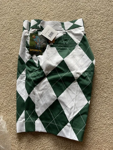 NEW Michigan State MSU Spartans LoudMouth Green Argyle Golf Shorts Mens 30 Cover