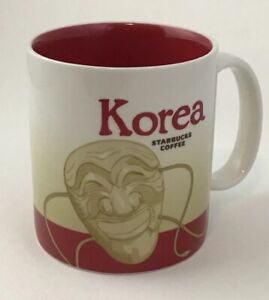 Starbucks Korea Mask Collector Series 16 oz Coffee Mug Red Inside 2011