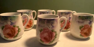 ESPRESSO / DEMITASSE / HOT CHOCOLATE / TEA CUPS Germany Set of 6 Vintage Shabby - Imagen 1 de 6