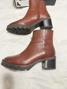 Coach Chrissy Bootie Red Mocha Smooth Leather 8.5 B (M) - Picture 1 of 6