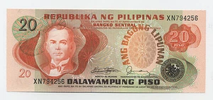 Philippines 20 Piso ND Pick 162.c UNC Uncirculated Banknote - Picture 1 of 2