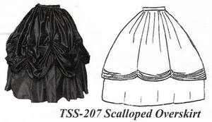 Civil War Style SCALLOPED OVER SKIRT Timeless Stitches PATTERN TSS-207 - Picture 1 of 4