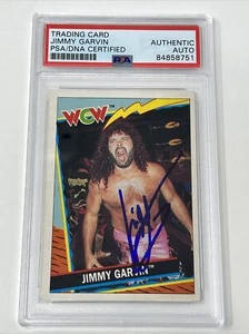 Signed 1992 Topps UK WCW Jimmy Garvin Wrestling RC #14 PSA DNA Autograph Auth - Picture 1 of 3