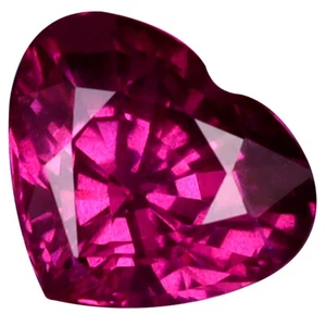 1.23 ct Eye-popping Heart (7 x 6 mm) Tanzania Purplish Pink Rhodolite Garnet - Picture 1 of 1
