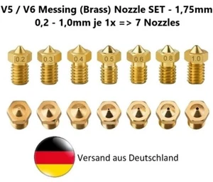 Nozzle V5 / V6 Brass als SET ! - Messing Düsen SET - 7 Nozzles in 0,2 - 1,0mm - Bild 1 von 8