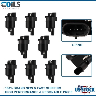 Bobinas de ignição redondas 8 para Cadillac Escalade ESV EXT 6.2L V8 Buick 2007-2016 - Imagem 1 de 4